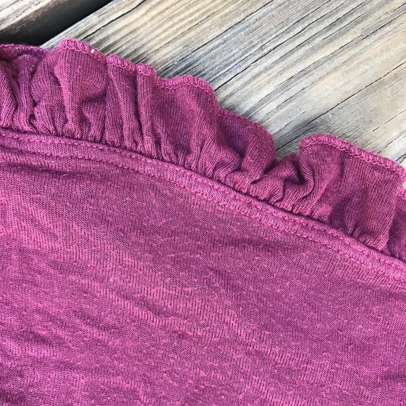 Brandy Melville Maroon Frill Cotton Shorts - Picture 3 of 3